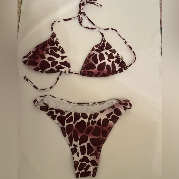 Cow Print Bikini Set with Cover up - Picture 2 of 2